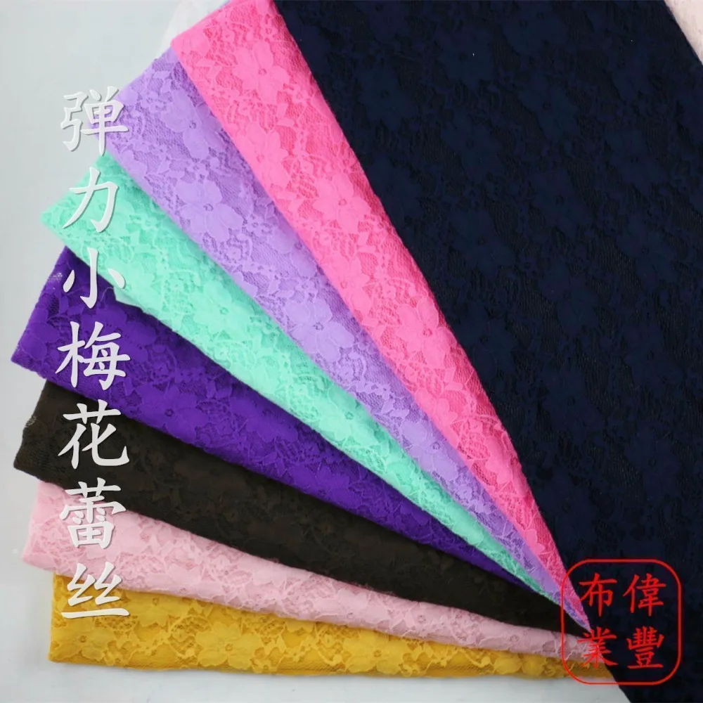 

29colors Encryption Elastic Embroidered Lace Fabric Soft Guaze Basic Shirt Cape ,Wedding Cloth 1meter