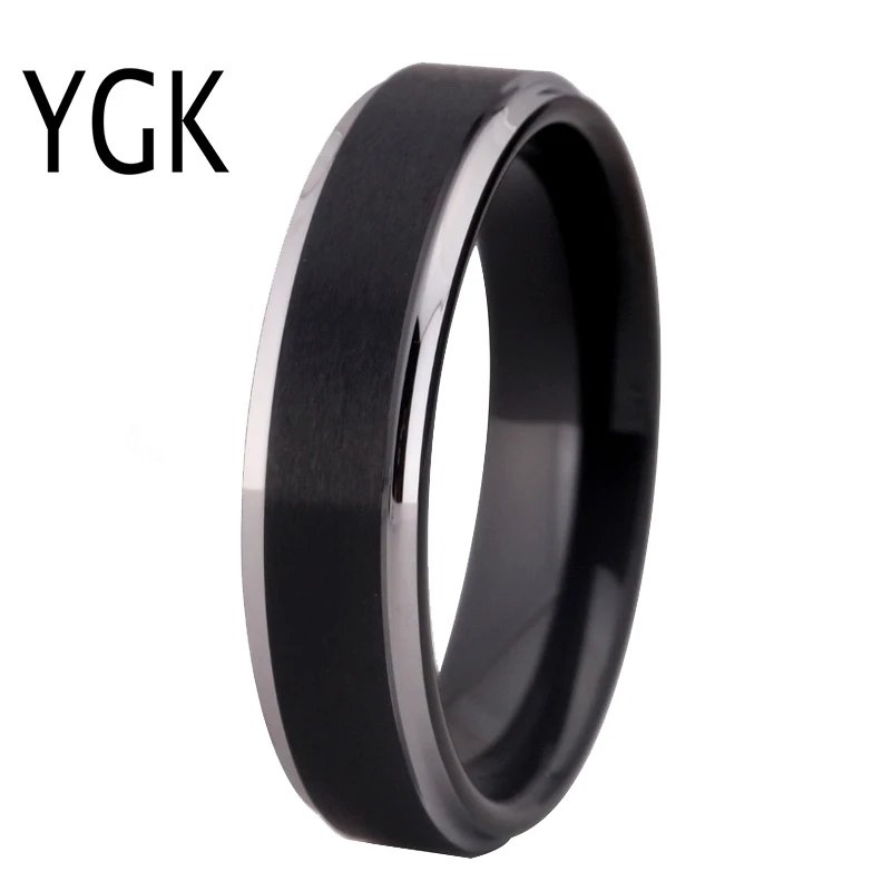 YGK Jewelry 6mm Matte Center/Black/Blue/Rose/Silver Step New Tungsten Ring Tungsten Wedding Ring For Men & Women Bridegroom Ring