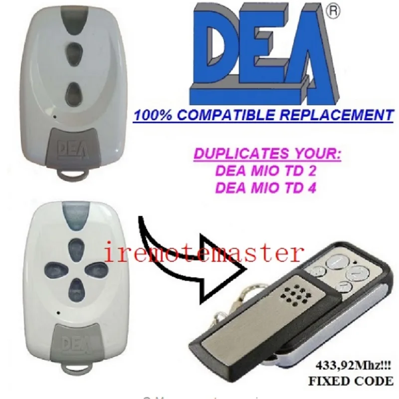 

DEA MIO TD 2/4 replacement remote free shipping garage door control remote duplicator