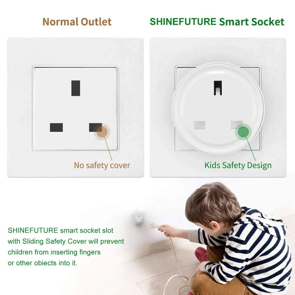 Умная розетка Smart life умная с Wi Fi вилкой Стандарта Великобритании таймером для