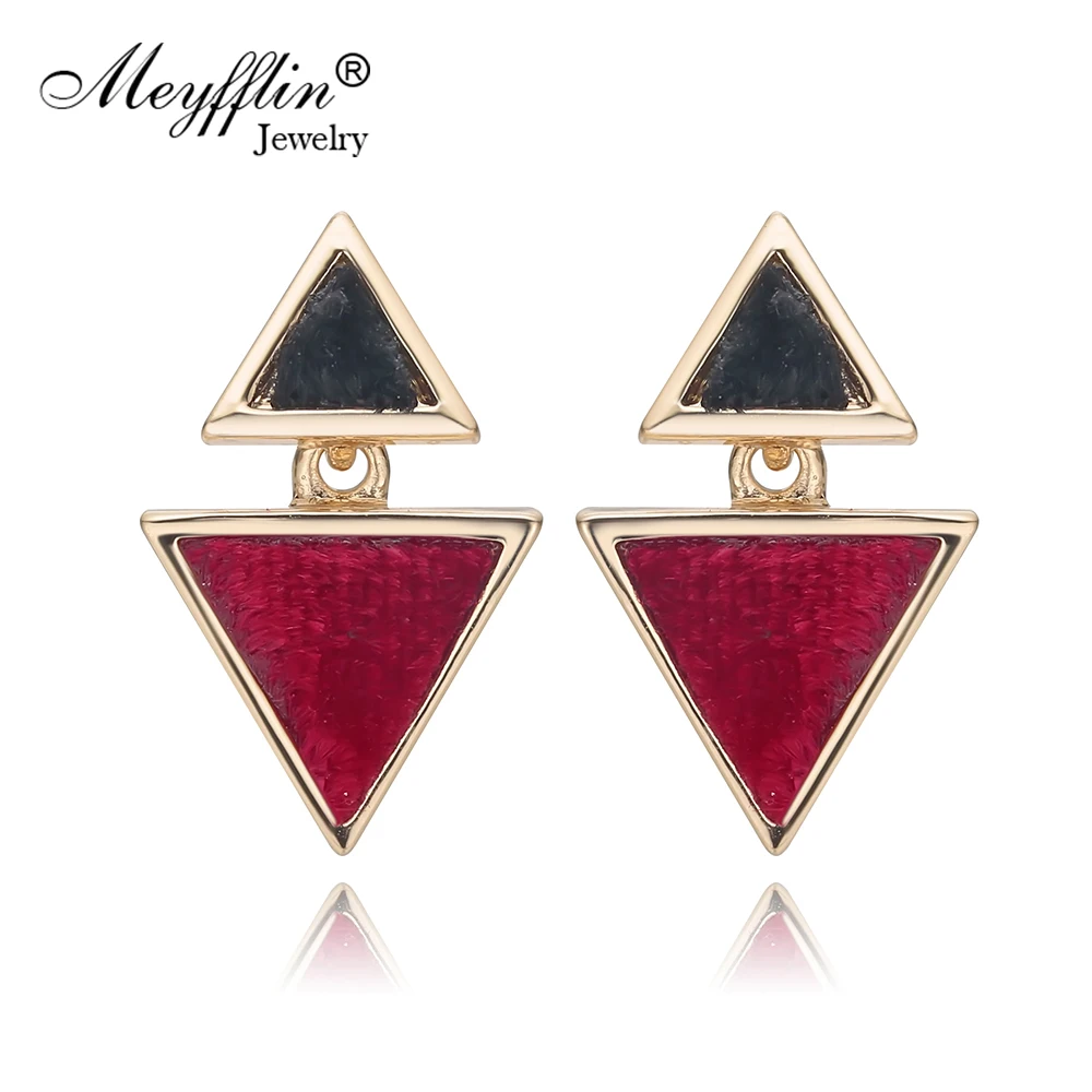 

Meyfflin Geometric Stud Earrings for Women Pendientes Mujer Moda 2019 Gold Color Triangle Earring Fashion Female Jewelry Gifts