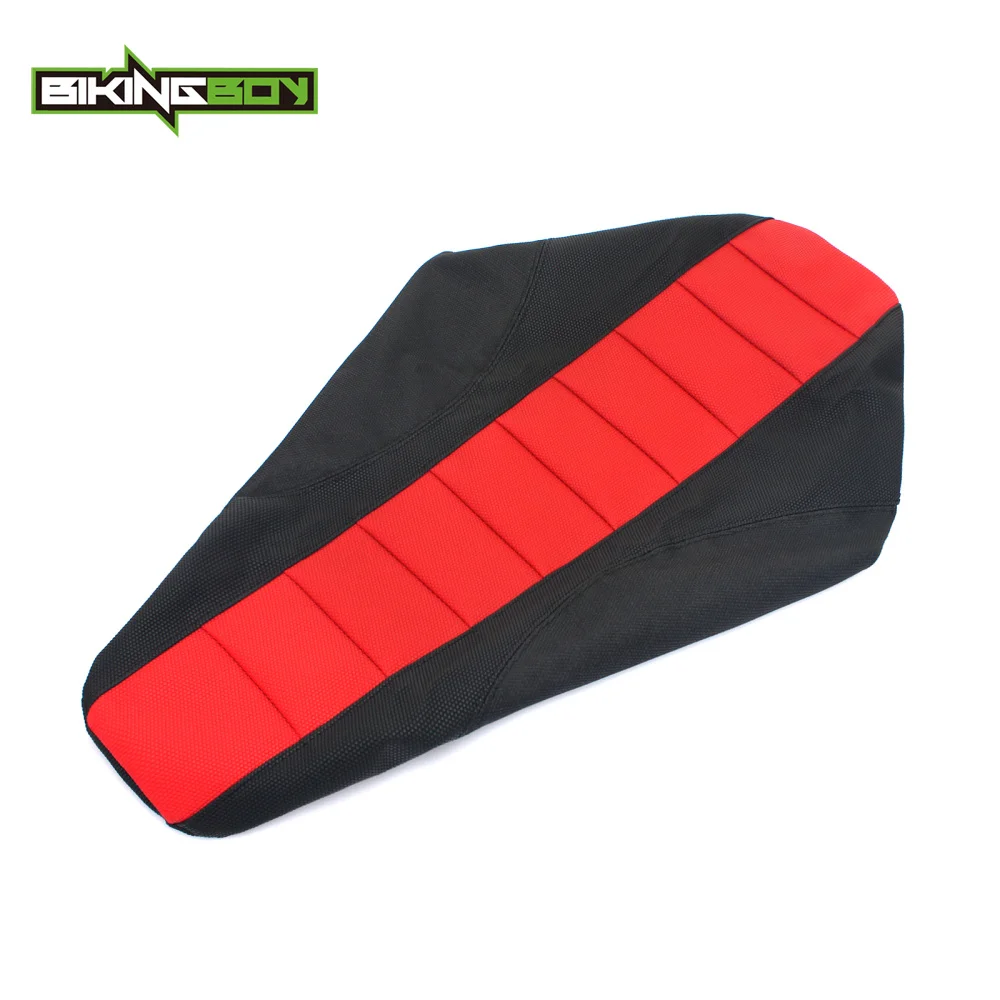 Enjoy MFG Ribbed Seat Cover For Honda CR 85 - Red Sides / Black Top / Red Ribs - View #9