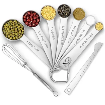 

Baking Scale Spoon Plus Stainless Steel Measuring Spoon Measuring Ruler Egg Beater