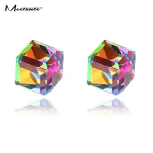 Meetcute, новинка, кубик с цирконием, магнитные серьги-гвоздики для похудения, для похудения, для здоровья, не проколы, серьги на магнитах, ювелирные изделия для мужчин и женщин