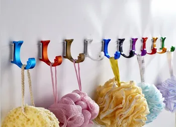 

Space Aluminum Metal Candy Color Wall Door clothes hooks /Practical hanging clothes hooks,Single Robe hook/ Bathroom Accessories