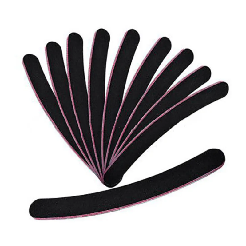 

10PCS Boomerang Banana Shaped Curved Nail File Emery Board Double Sided Grit Nail File