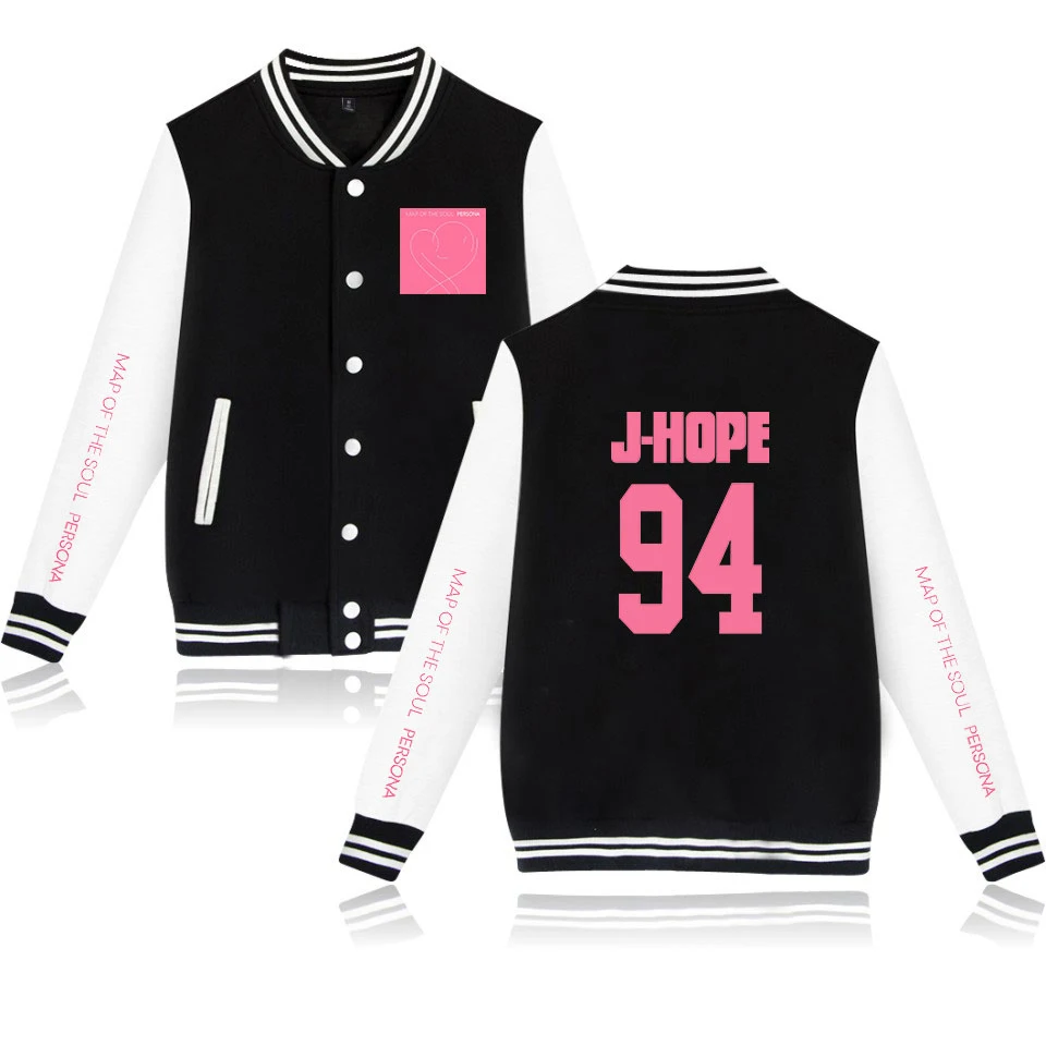 

MAP OF THE SOUL PERSONA Baseball Jacket Hoodies Cotton Blend Warm Sweatshirt College Hip Hop Soft Jackets Coats Plus Size4xl