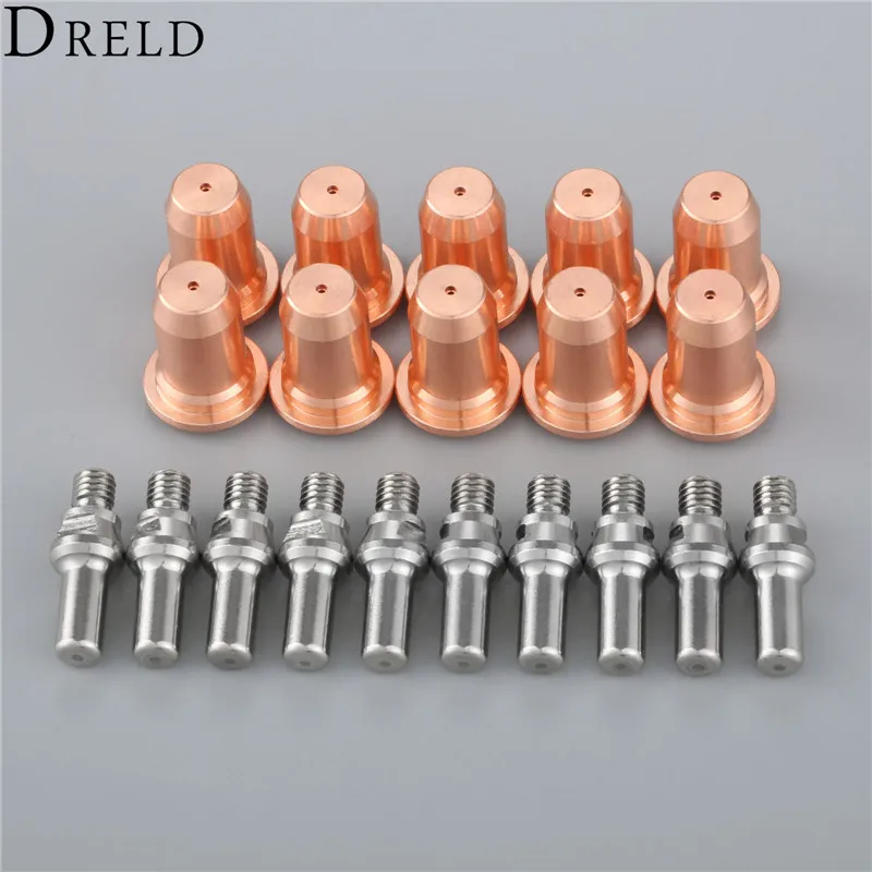 DRELD 20pcs/set Electrodes 52582+Nozzles 51313 for PT60 IPT-60 Plasma Cutting Torch Consumable Replacement Consumable Parts DRELD 20pcs/set Electrodes 52582+Nozzles 51313 for PT60 IPT-60 Plasma Cutting Torch Consumable Replacement Consumable Parts