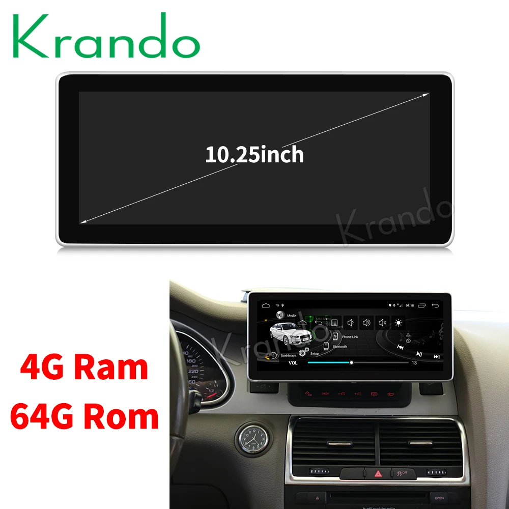 

Krando Android 8.1 10.25'' car multimedia player radio GPS for Audi Q7 2005-2009 navigation system audio player stereo wifi