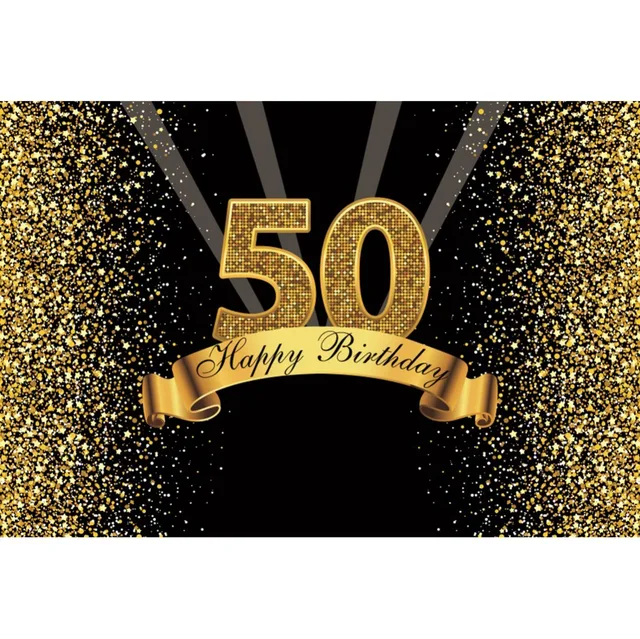 Happy 50th Birthday Party Gold Polka Dot Anniversary Poster Portrait ...