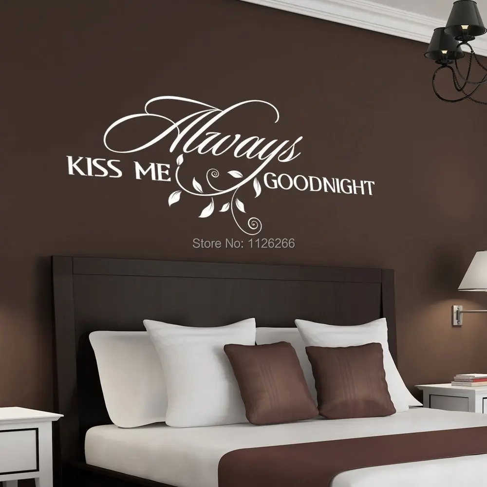 Наклейка на стену с надписью Always Kiss Me|decor wall sticker|decorative stickers for windowssticker security |