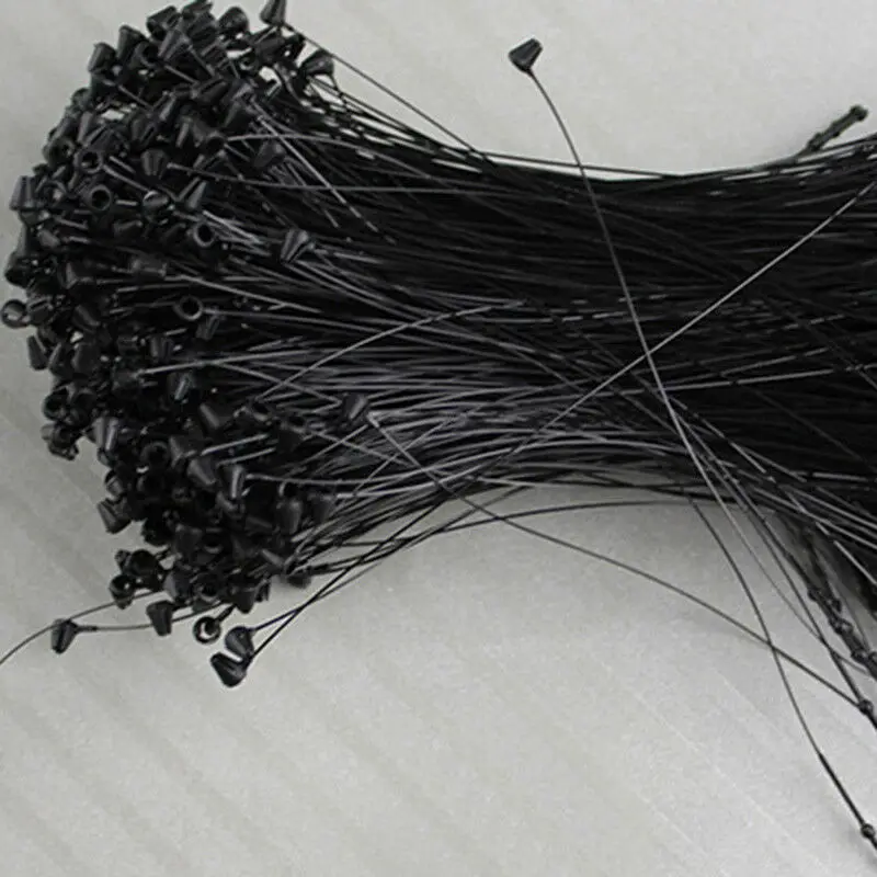 

Black/White 100pcs Plastic Pin Garment Clothes Price Label Tag Holder Loop Pin Lock Snap Snap Lock Pin