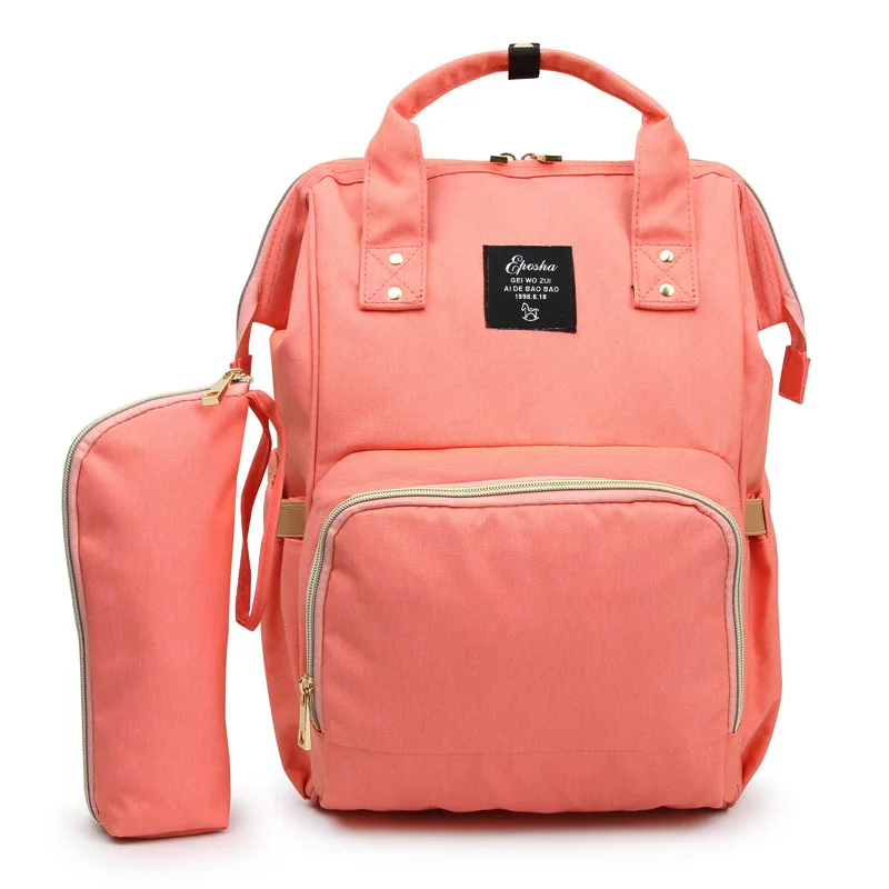 Большая емкость Mommy сумка для подгузников путешествия рюкзак для подгузников с анти-потери молнии детская сумка для прогулки с ребенком для коляски рюкзак - Цвет: orange
