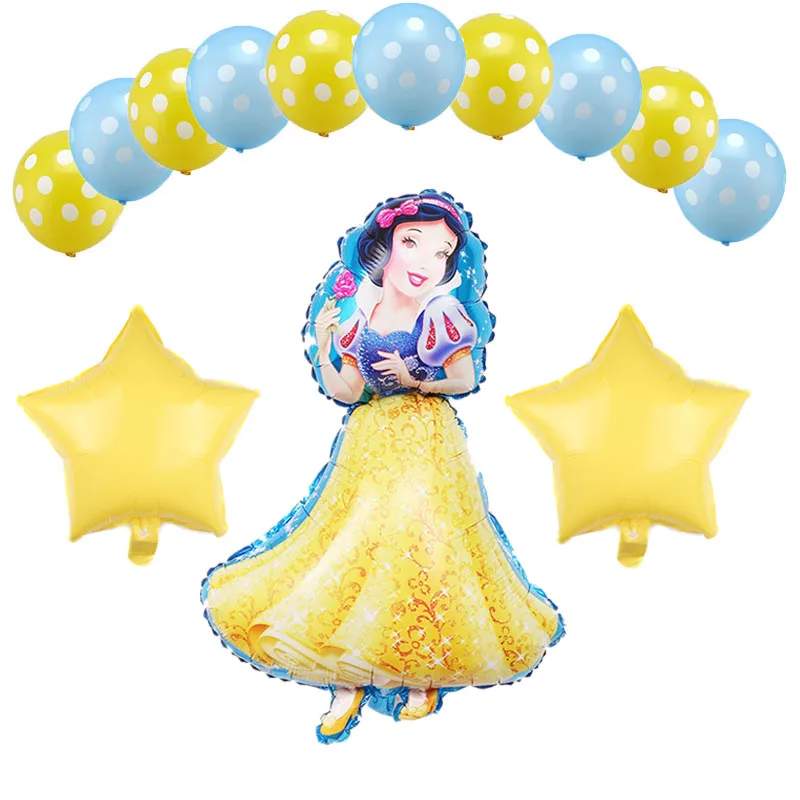 

13pcs Anna Princess&snow White &Cinderella Balloons Birthday Party decorations Kids Toys Wedding party supplies Helium Balloons