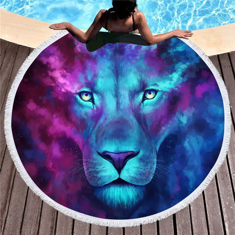 Erwachsene Mikrofaser Stoff Quaste Strand Handtuch Tiger Printed Home Decor Badetuch Decke Große Badetuch Tapisserie Picknick Matten Kaufen