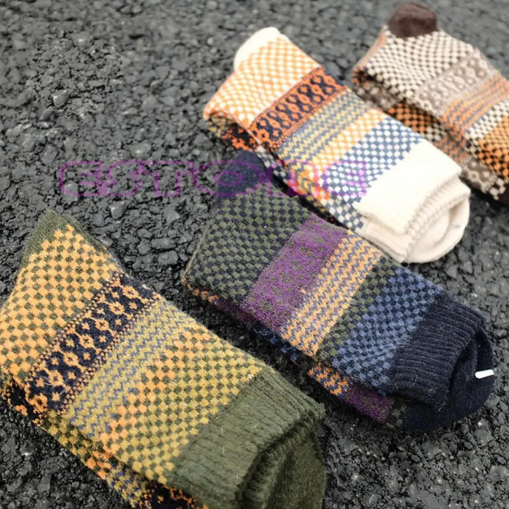 

4Pair Casual Mens Warm Winter Soft Thick Angora Cashmere Rabbit Wool Blend Socks