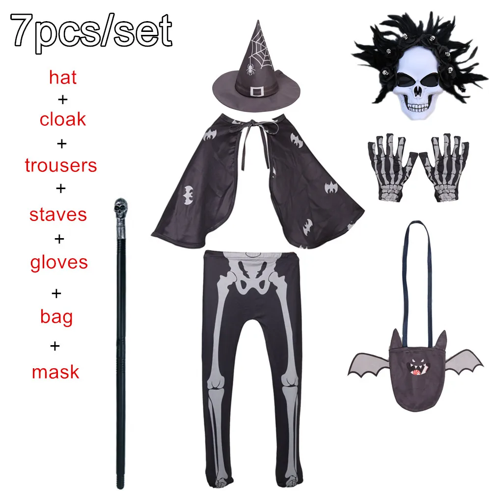 

Ghost Skeleton Costume Skull Skeleton boy/girl clothing Cosplay Halloween Party Children Ghost Skeleton Costume clothing Cosplay