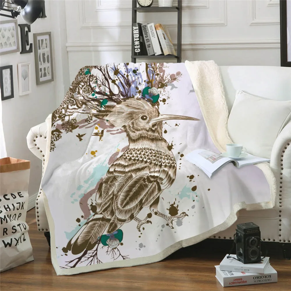 Solid White Coral Fleece Fabric Blanket Office Floral Sika Deer Flannel Throws Blanket Kids Adults Bed Sofa Soft Garland Sheet