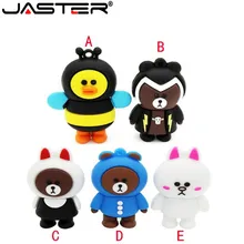 JASTER Bear usb флеш-накопитель 6 ГБ 8 ГБ 16 ГБ 32 ГБ милый Фартук Медведь Модель u Диск флеш-накопитель USB 2,0 флеш-накопитель