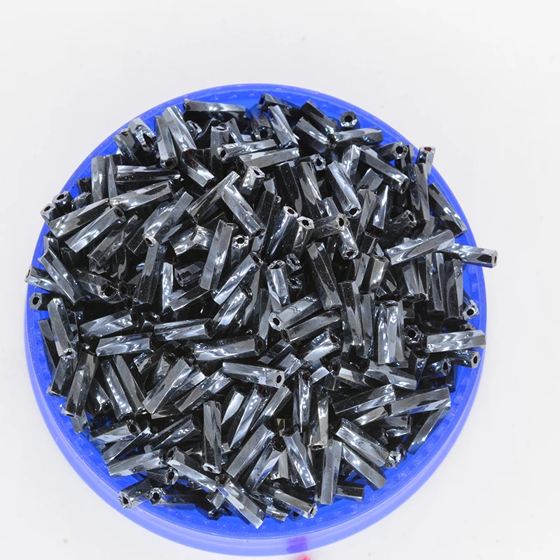 Seed Spacer Beads Multi Color Lined Bugle Czech Bead Crystal Long Tube Charms