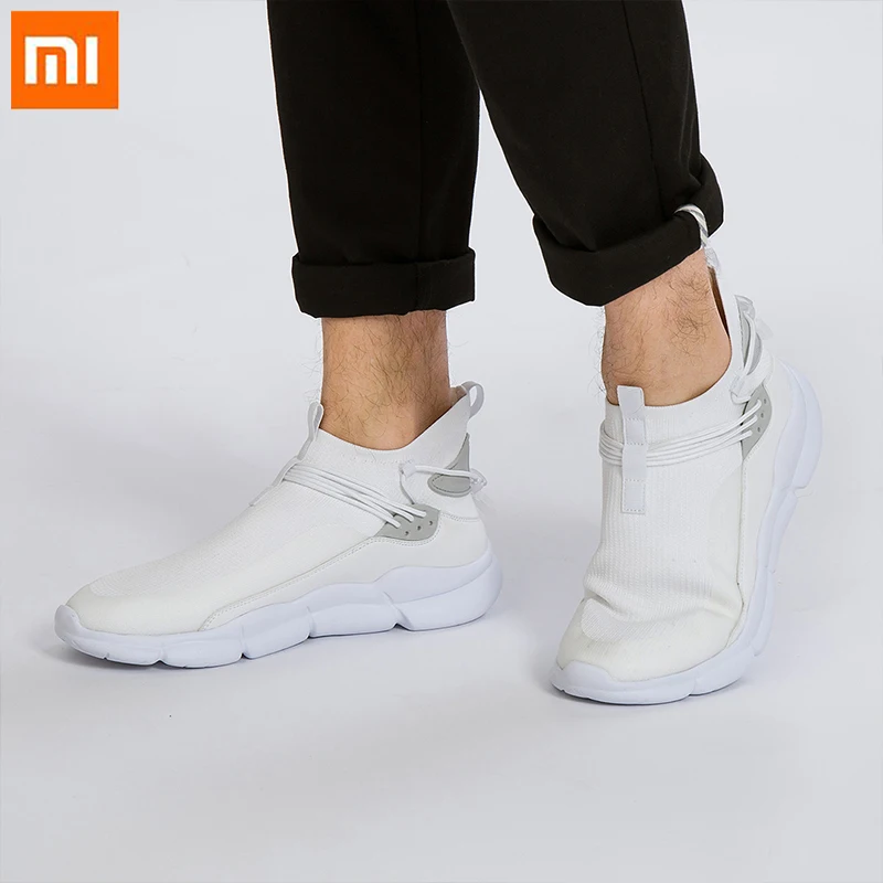 Xiaomi Mijia Uleemark мужские спортивные кроссовки, легкие, с высоким берцем, с тканым замком, эластичные, противоударные, спортивные кроссовки