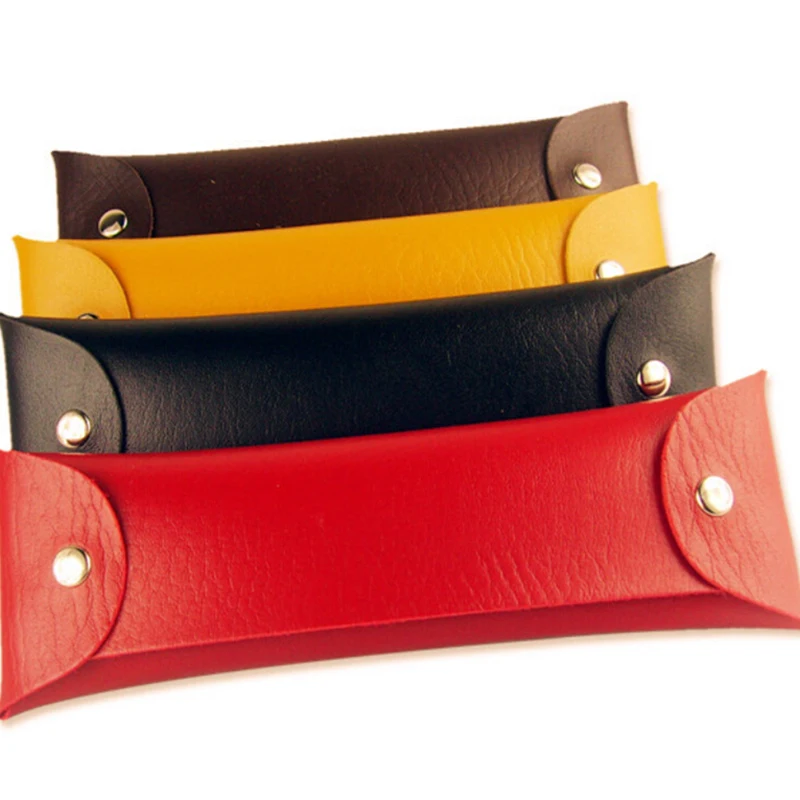 

4 Colors 20*6.5cm PU Leather Pencil Case Pencil Bag Office School Supplies