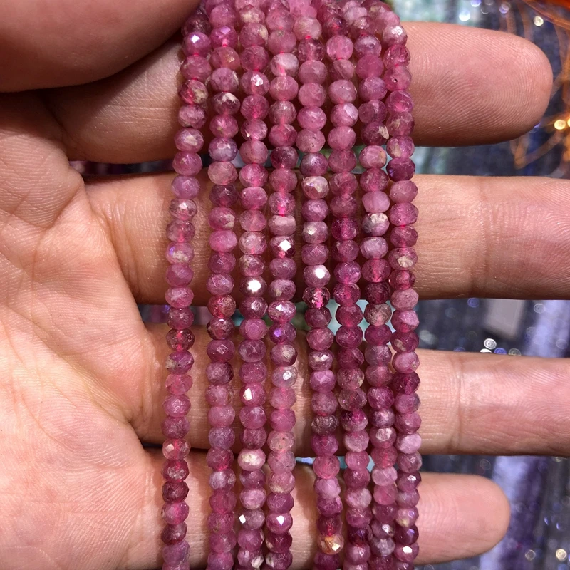 7mm Rondelles Tour200 Watermelon Tourmaline Genuine Pink and Green Tourmaline Tourmaline Beads Faceted Rondelles Multi Tourmaline