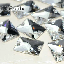 Crystal Strass 6A Glass Sew On Rhinestones Rectangle Flatback Crystal 13x18mm 18x25mm Diamond Sewing For Garment Clothing Crystal Strass 6A Glass Sew On Rhinestones Rectangle Flatback Crystal 13x18mm 18x25mm Diamond Sewing For Garment Clothing