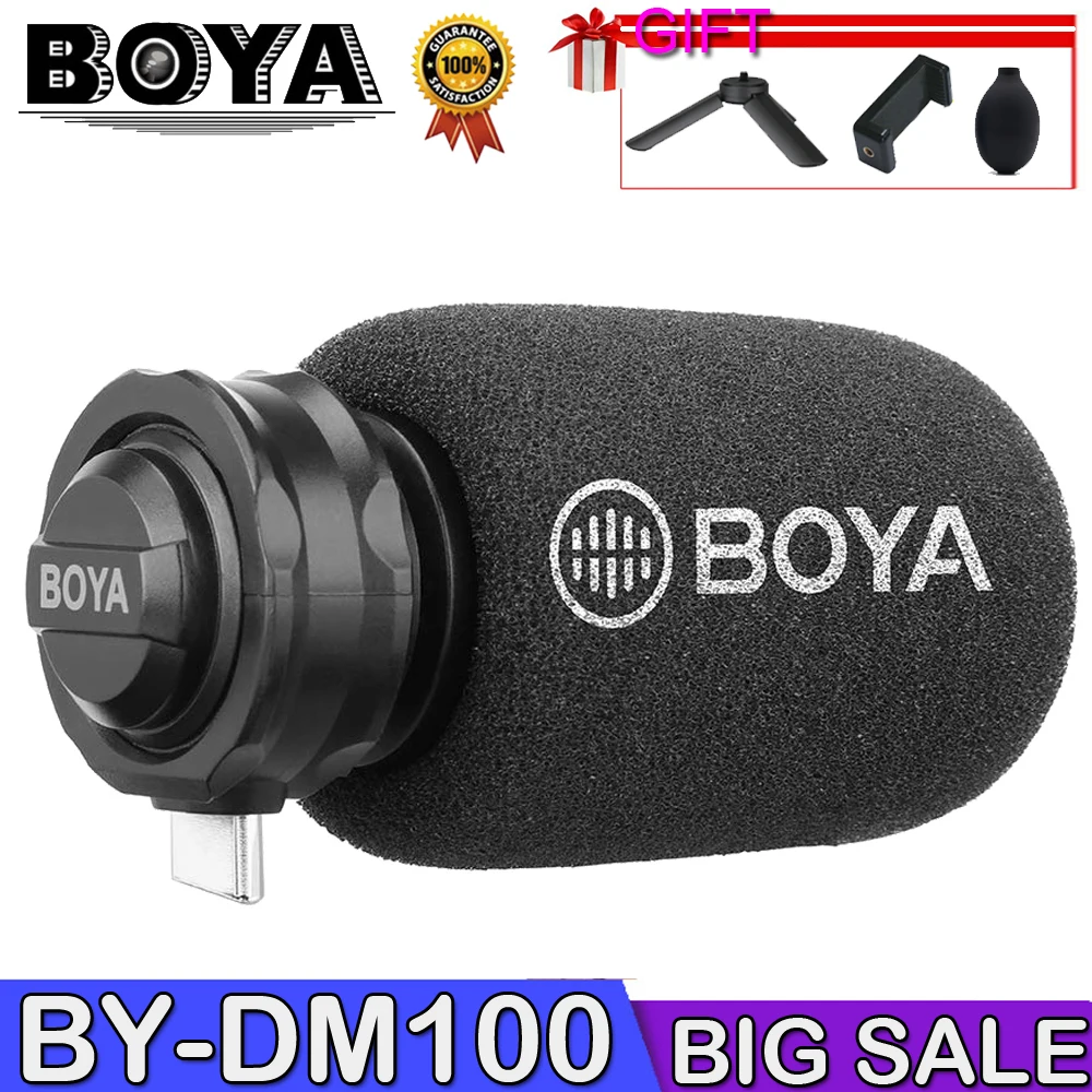 

BOYA BY-DM100 MIC Digital Stereo Phone Microphone Condenser Android Record Microphone Type-C Port for Recording Interview USB