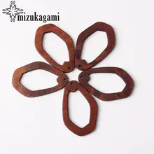 Натуральные Деревянные Геометрические полые овальные формы лепестки Подвески 33*54 мм 6 шт./лот для DIY Мода Изготовление сережек аксессуары