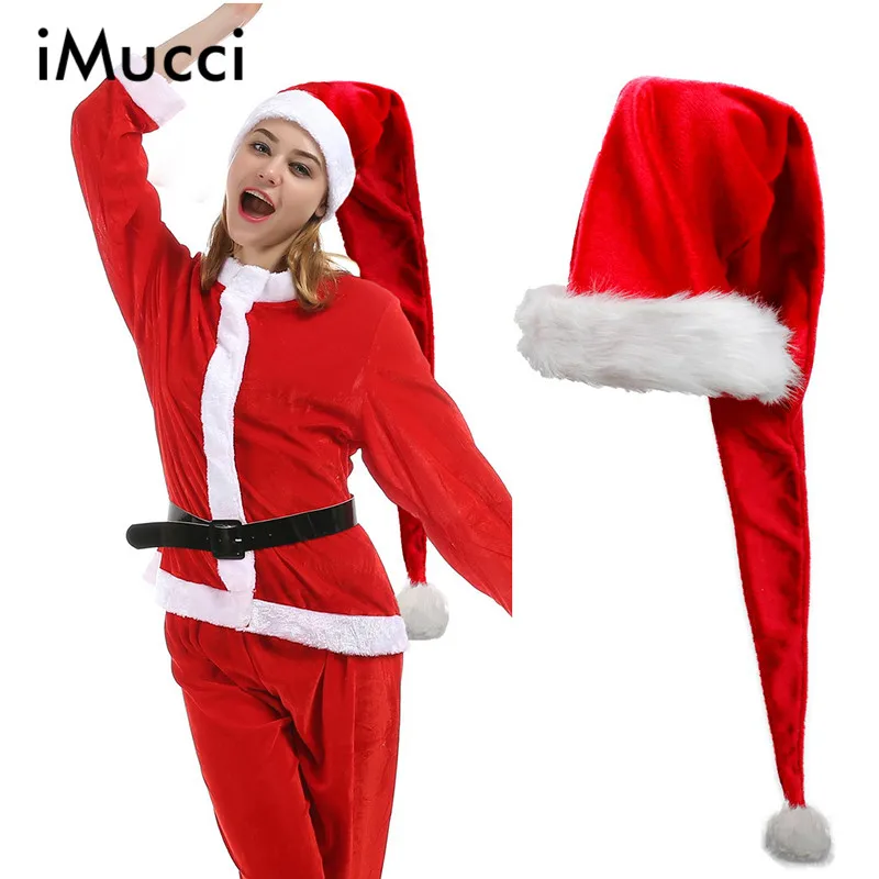 Imucci/5 Средства ухода за кожей стоп Длинные для рождественской вечеринки Санта Клаус шапка для отдыха и вечеринок украшения 150 см красный