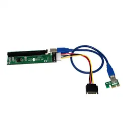 50 см USB 3,0 PCI-E 1X 2X 4X 8X 16X Графика Card Extender PCI Express Riser Card SATA Мощность кабель для Bitcoin БТД горно шахтер