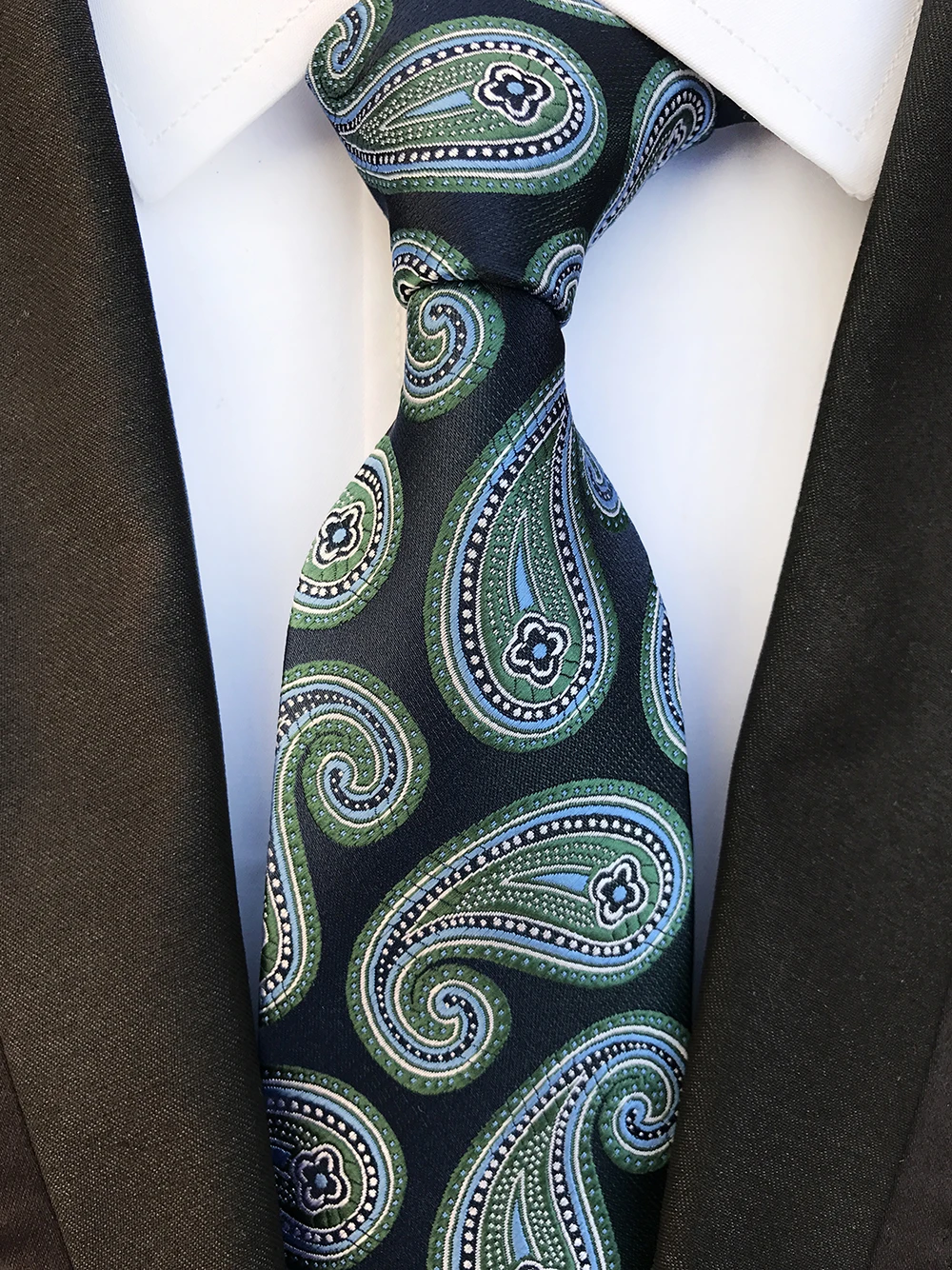 8CM Designer Men's Formal Tie Luxury Woven Paisley Necktie for Wedding