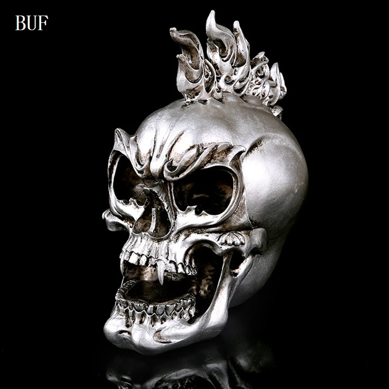 BUF Resin Craft Home Decoration Accessories Halloween Decoration Skull Statues Creative Bar Decoration Skull Statue Sculpture