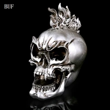 BUF Resin Craft Home Decoration Accessories Halloween Decoration Skull Statues Creative Decoracion Hogar Skull Statue Sculpture