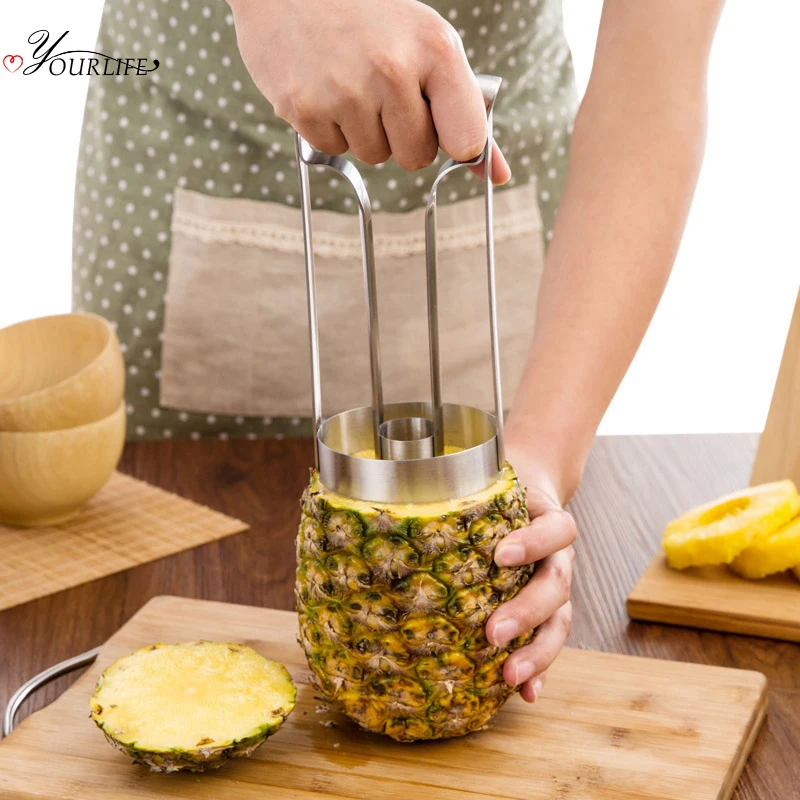 

OYOURLIFE Pineapple Core Extractor Stainless Steel Pineapple Slicer Cutter Peeler Ring Wedge Slicing Coring Pineapple Knife