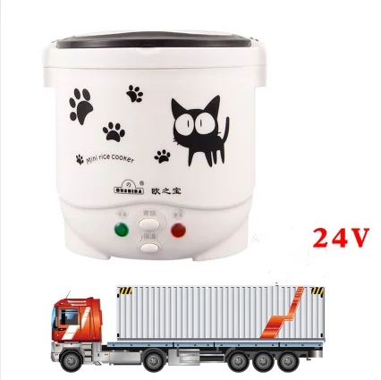 24V white for truck 1Л рисоварка используется в доме 110 В до 220 В или автомобиль 12 В до 24 В достаточно для двух человек с инструкциями на английском языке - Цвет: 24V white for truck