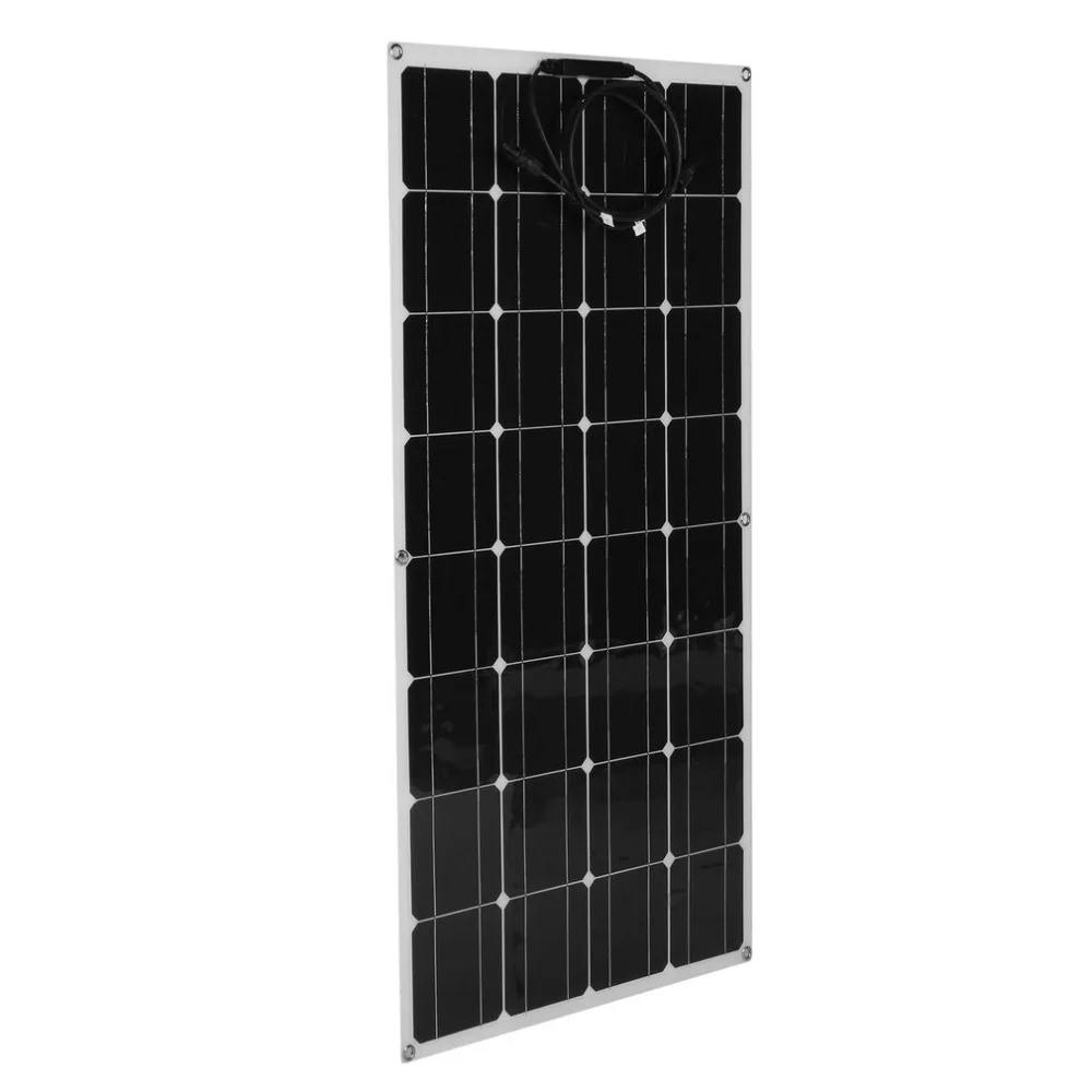 

100W 12V Monocrystalline Flexible Solar Panel Outdoor Solar Charging Device 5M Extension Cable Controller For Off Grid RV Boat