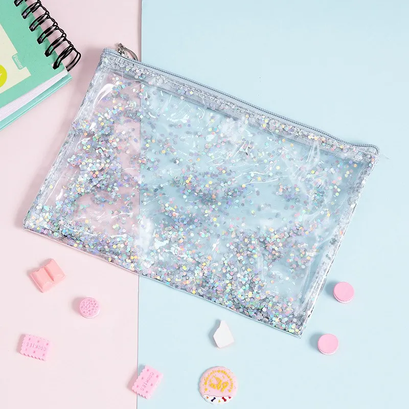 PVC Transparent Women Cosmetic Bag Pretty Quicksand Make Up Beauty Portable Organizer Bag Storage Clutch Zipper Make Up Case PVC Transparent Women Cosmetic Bag Pretty Quicksand Make Up Beauty Portable Organizer Bag Storage Clutch Zipper Make Up Case