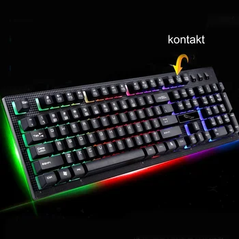 

Elisona 104 Keys USB Wired Colorful RGB Backlight Gaming Keyboard Keypad Key Board for Computer PC Desktop Laptop LOL DOTA Gamer