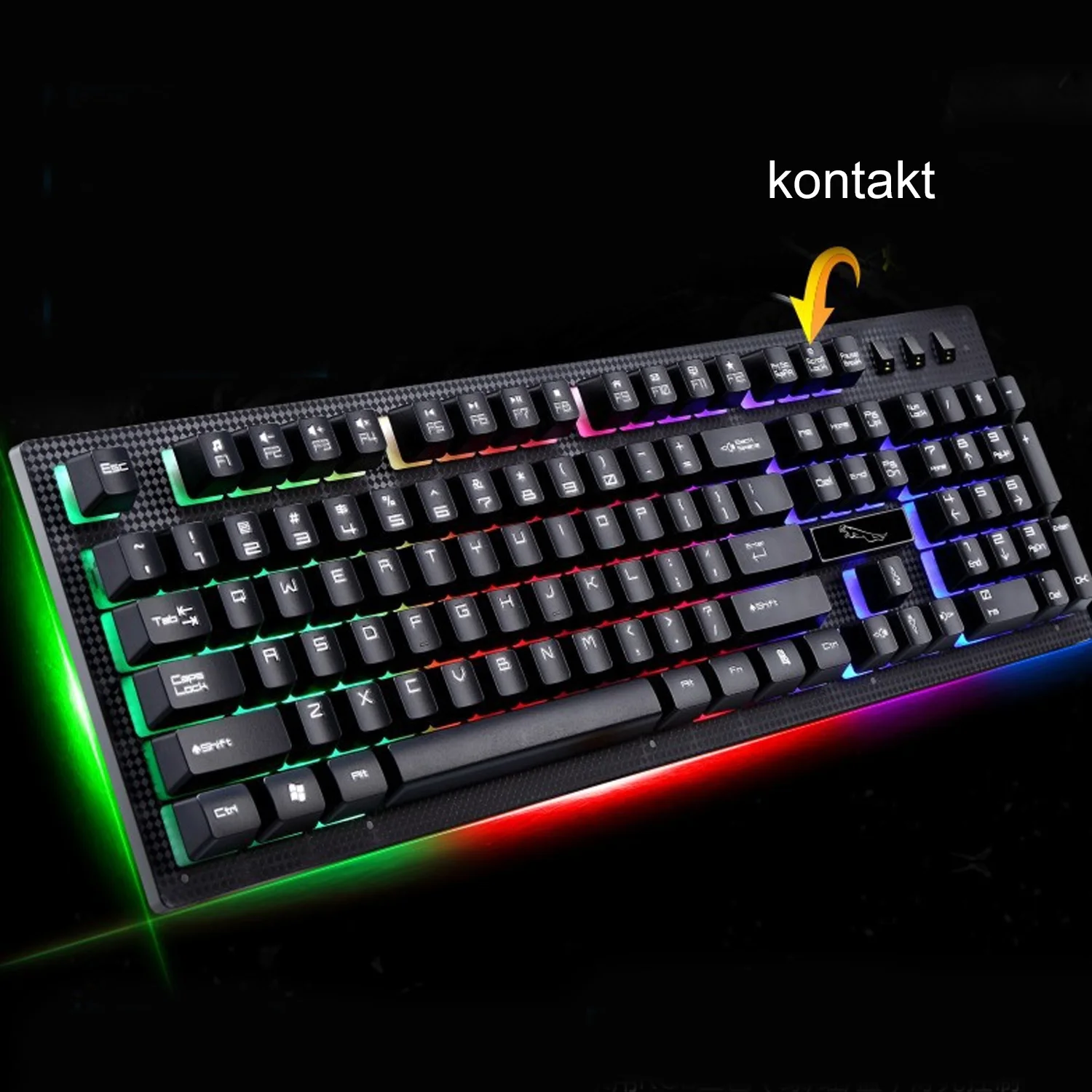 Проводная игровая клавиатура Elisona с 104 клавишами цветная RGB подсветкой плата для