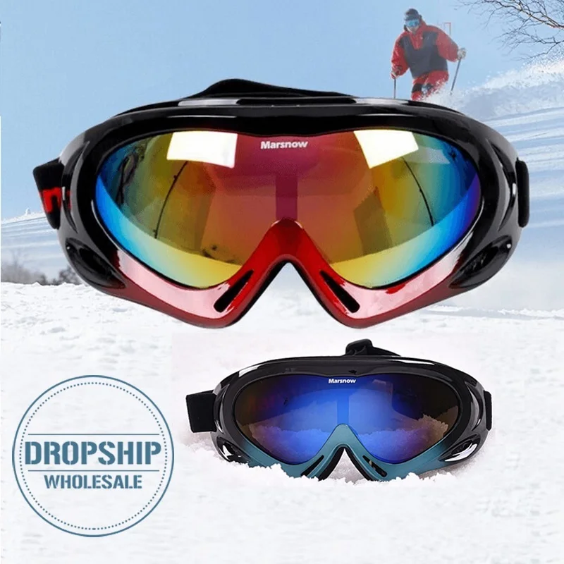 MARSNOW الشتاء تزلج نظارات يندبروف على الجليد نظارات uv 400 حماية النساء الرجال الثلج التزلج نظارات واحدة طلاء عدسة
