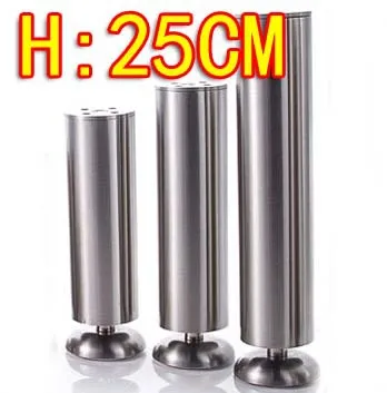 

2pcs freeshipping -25CM -Stainless steel cabinet coffee KTV table furniture foot legs-- Diameter:50mm -(Adjustable H:16mm)