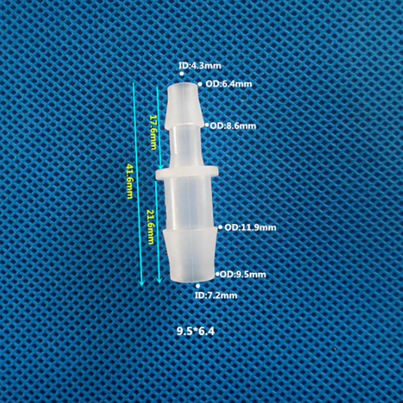 10 шт. внешний диаметр 4-11,1 мм уменьшенная пагода прямой разъем белый пластиковый шланг адаптер воздушный насос фитинги для аквариума - Цвет: 9.5x6.4mm