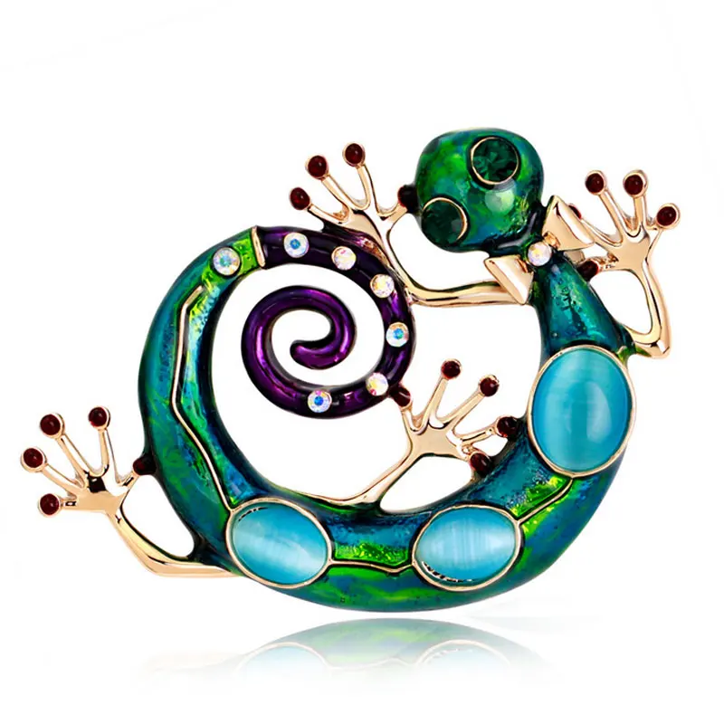 

Fashion Enamel Lizard Brooches Women Girls Corsages Brooch Wedding Party Jewelry KQS8