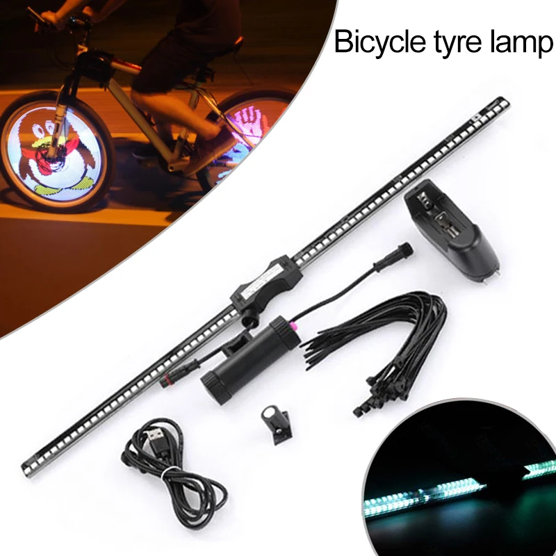 

Programmable LED Lamps Bike Tyre Light Wheel Lighting 26inch 128led Night Cycling Motorcycle Replacement Bicyle Tire