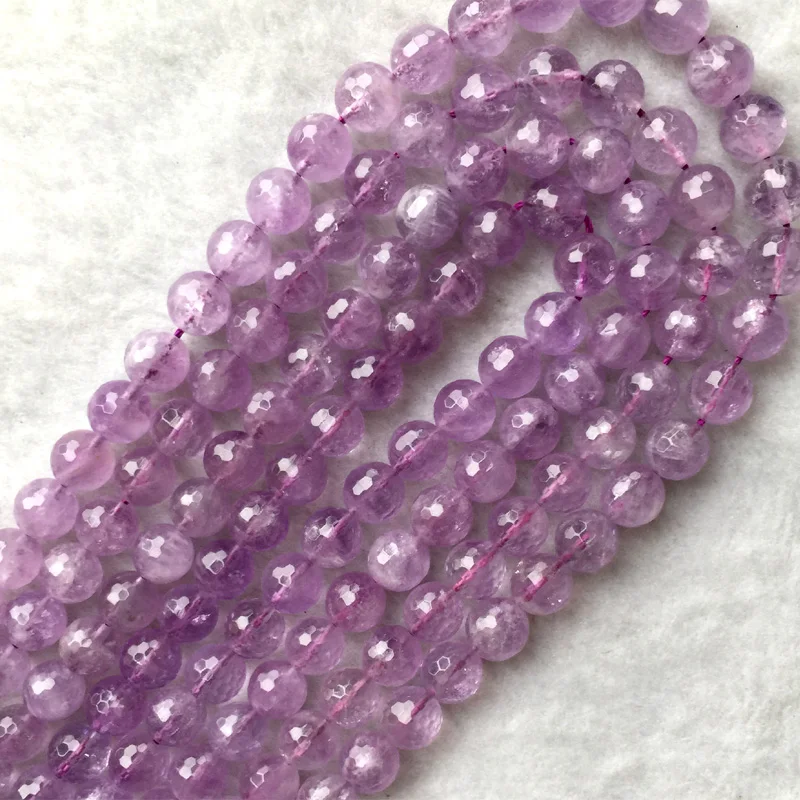 Wholesale Natural Genuine AAA Grade Clear Purple Amethyst Round Faceted Loose Beads 10mm 14mm 05639 | Украшения и аксессуары