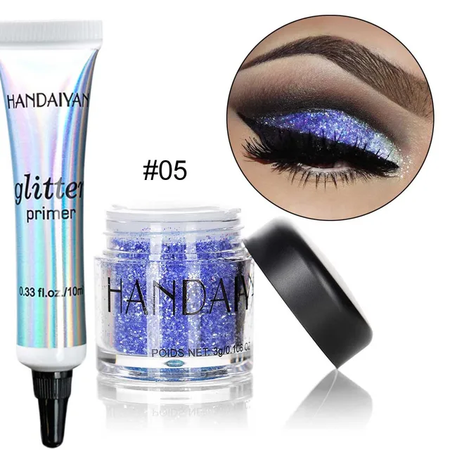 New 2018 Make Up Makeup Glitter Primer Gel + Eye Glitter Powder Bady Face Eyes Makeup Primer