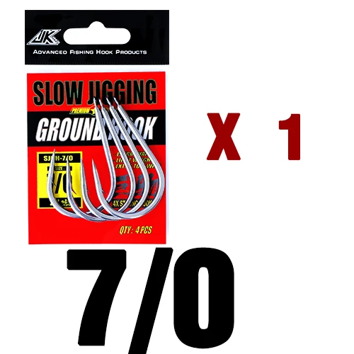 JK медленный Вибрационный крючок 4X сильный 4/0 5/0 7/0 9/0 11/0 Big Game грунтозацепы тяжелый рыболовный крючок для морской рыбалки Крючки-мормышки - Цвет: 70 -4pcs