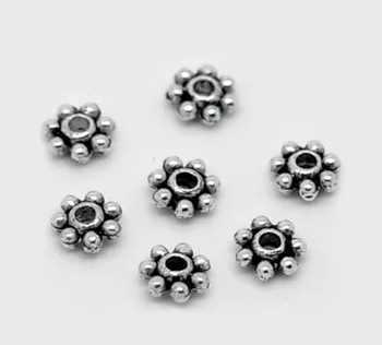

2019 Hot 1000Pcs Silver Tone Snoflake Spacer Beads For Jewelry Making 4mm Dia. DIY Findings Fit Bracelet Necklace